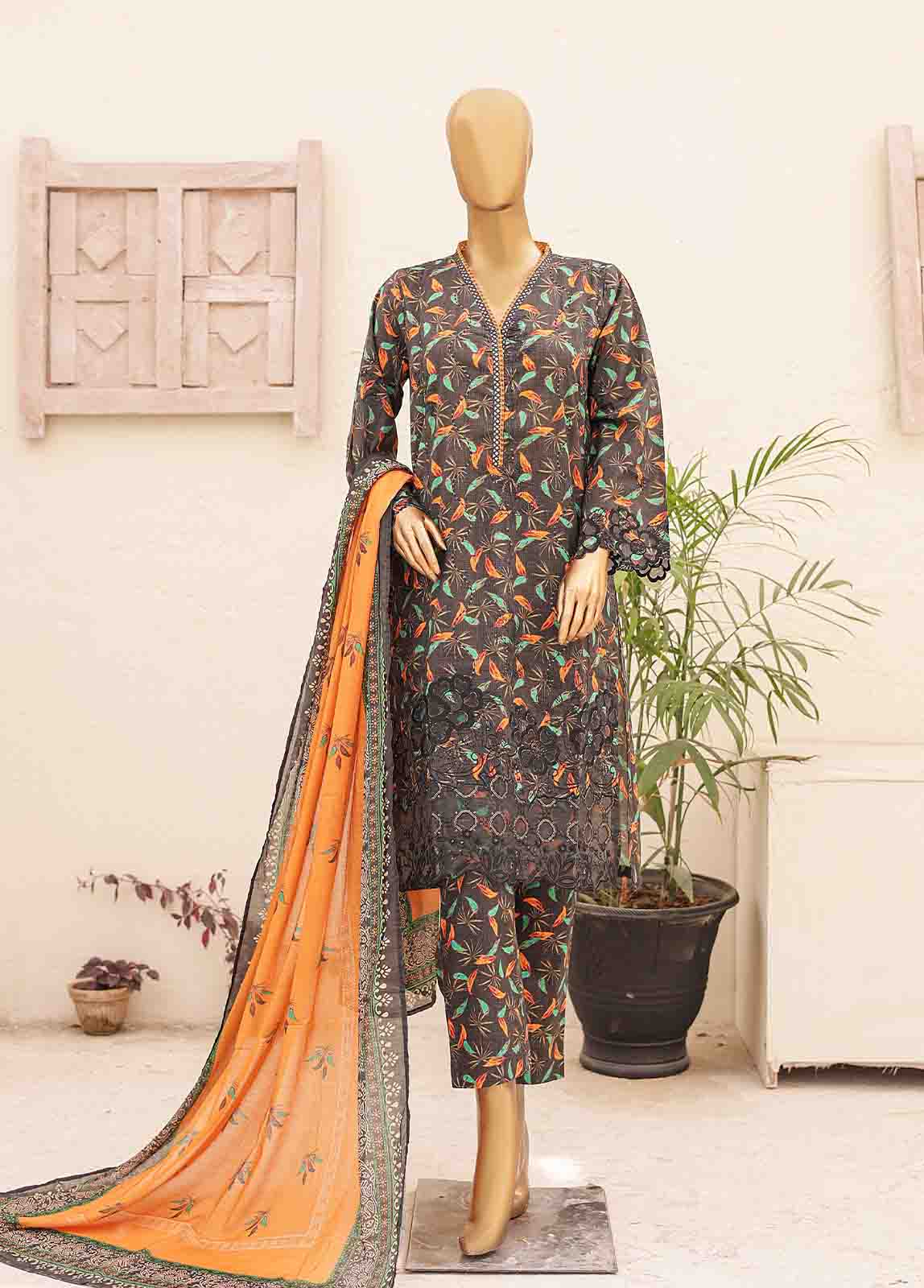 Bin Saeed Fabric - SMTB-0148 A- 3 Piece Embroidered Stitched Suit