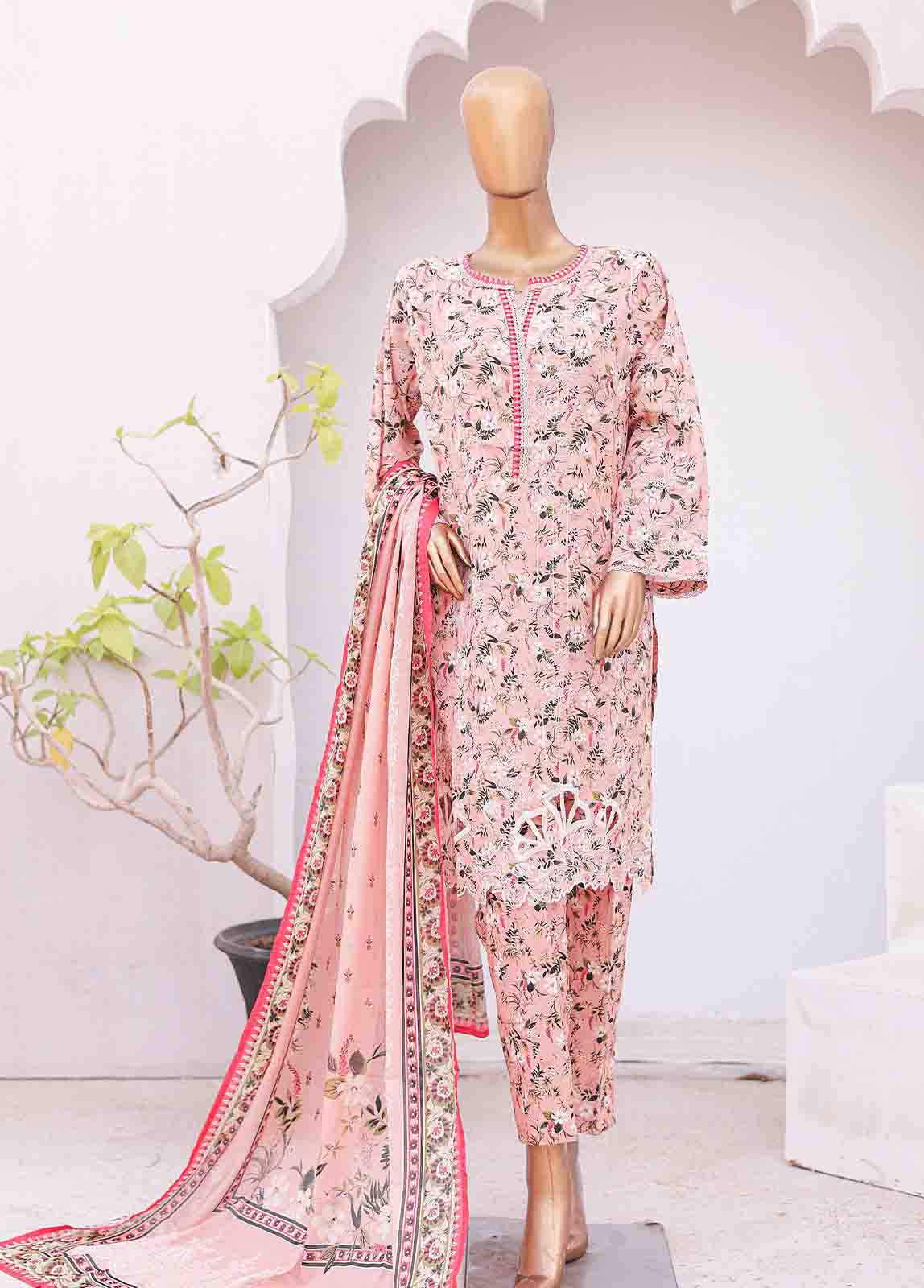 Bin Saeed Fabric - SMTB-0151 A- 3 Piece Embroidered Stitched Suit
