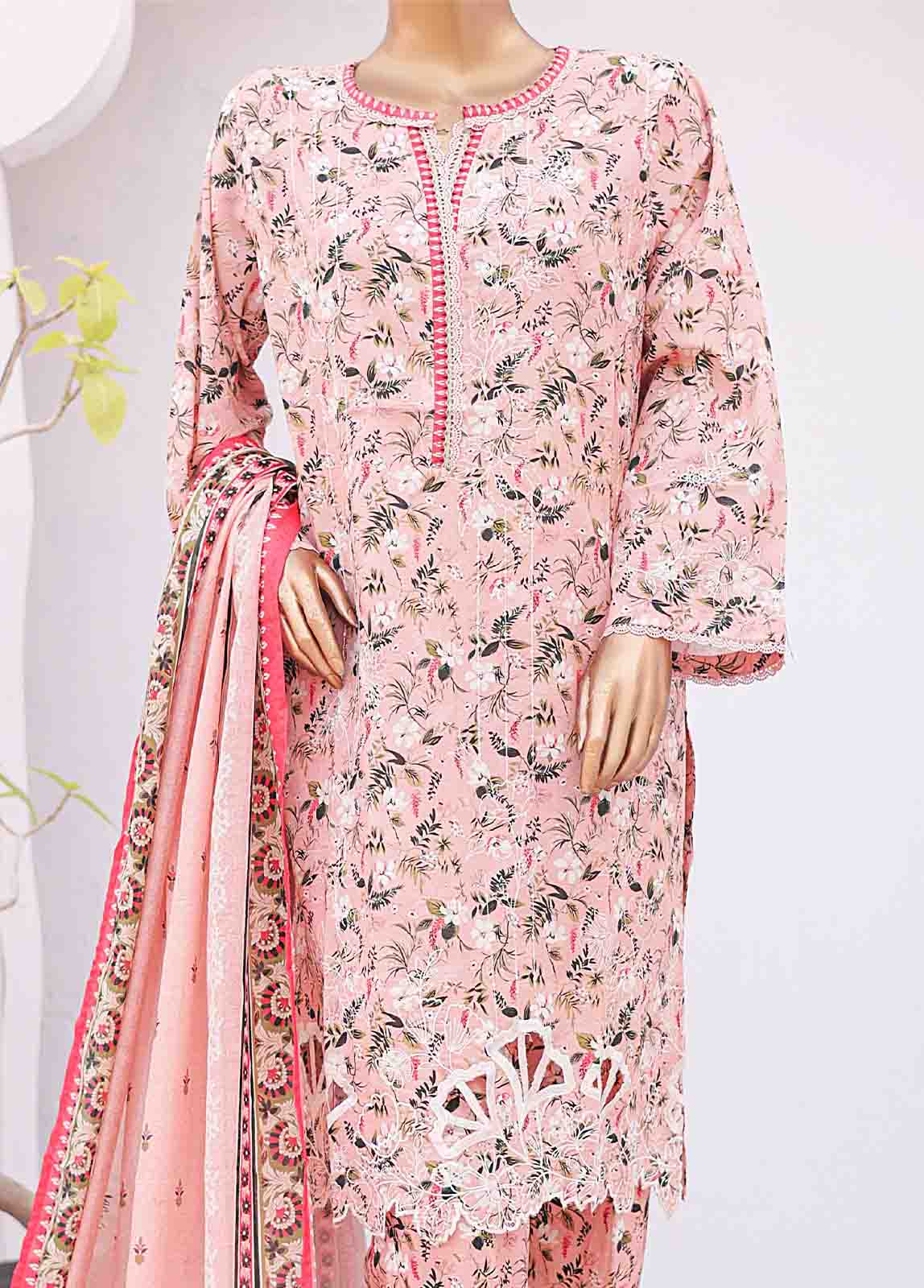 Bin Saeed Fabric - SMTB-0151 A- 3 Piece Embroidered Stitched Suit