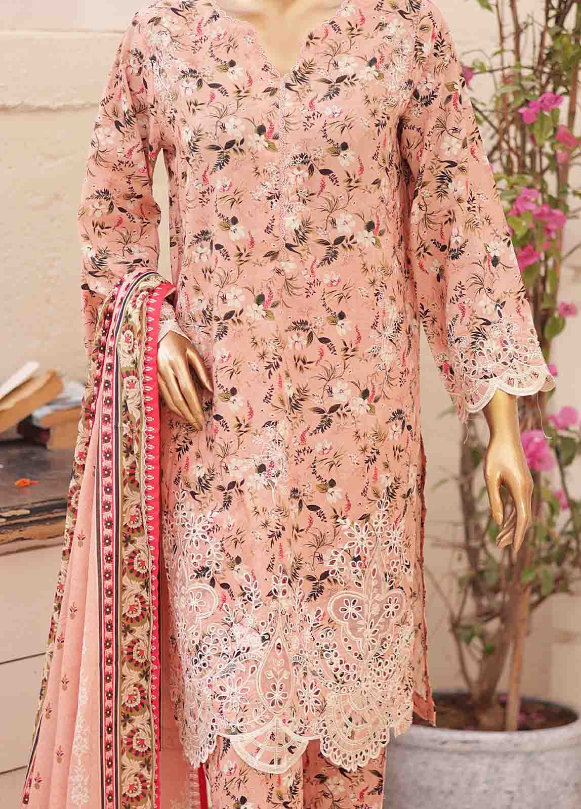 Bin Saeed Fabric - SMTB-0151 B- 3 Piece Embroidered Stitched Suit