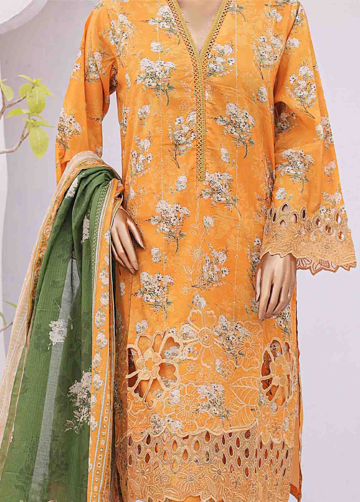 Bin Saeed Fabric - SMTB-0157- 3 Piece Embroidered Stitched Suit