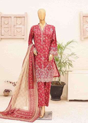 Bin Saeed Fabric - SMTB-0159- 3 Piece Embroidered Stitched Suit