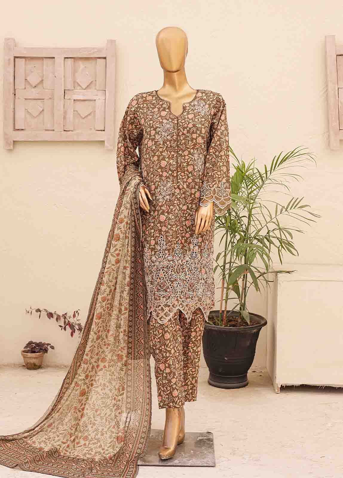 Bin Saeed Fabric - SMTB-0174- 3 Piece Embroidered Stitched Suit