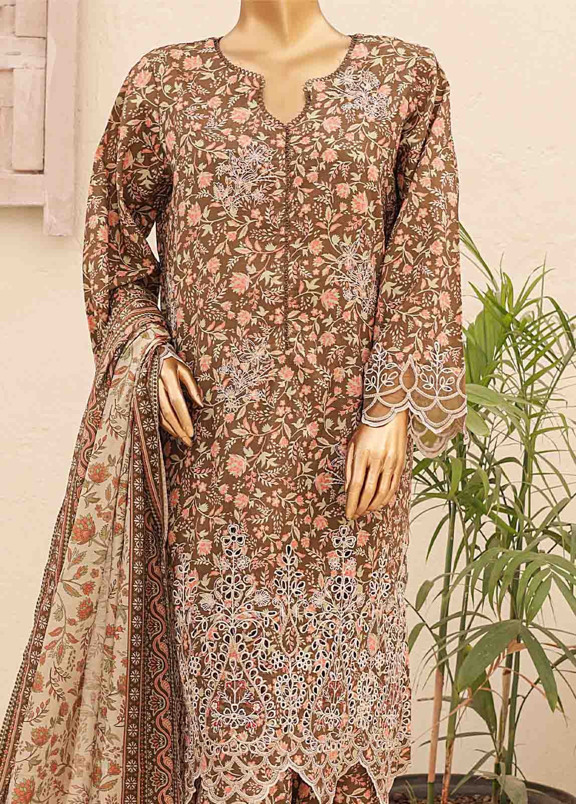 Bin Saeed Fabric - SMTB-0174- 3 Piece Embroidered Stitched Suit