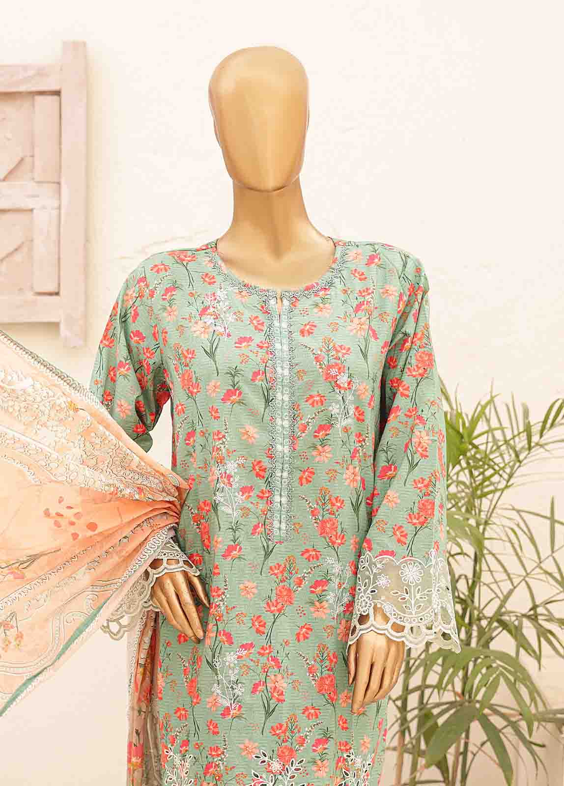 Bin Saeed Fabric - SMTB-0179- 3 Piece Embroidered Stitched Suit