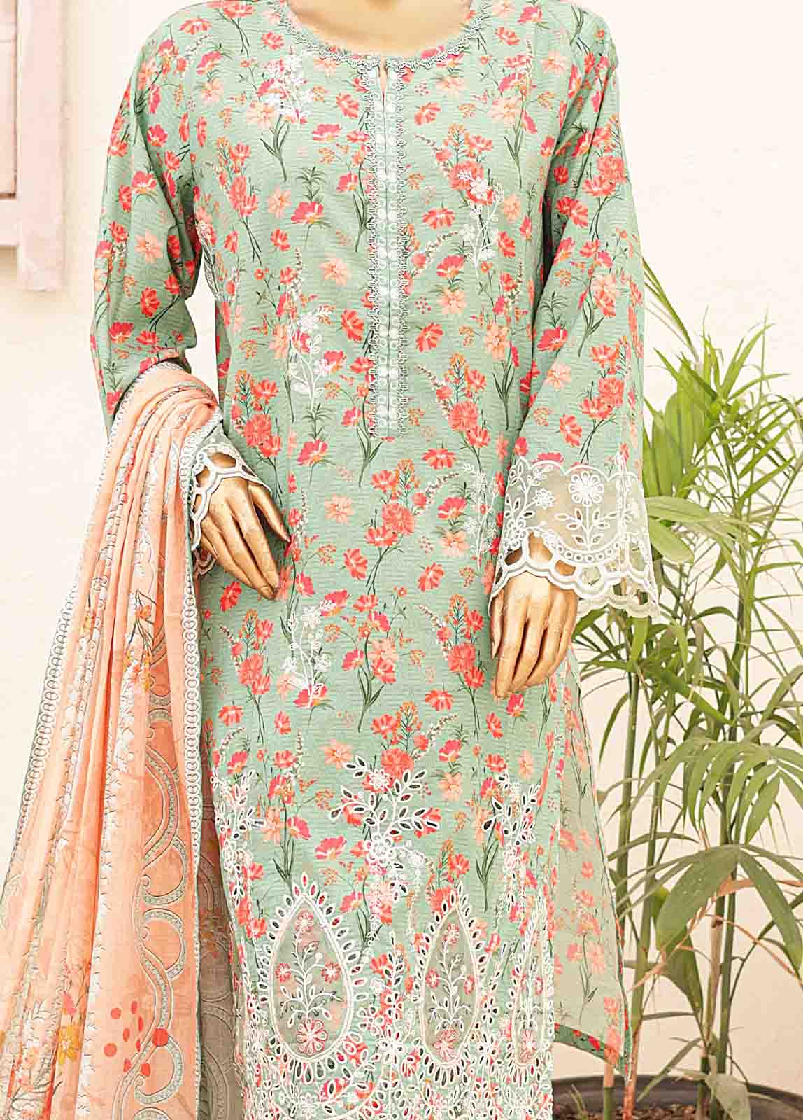 Bin Saeed Fabric - SMTB-0179- 3 Piece Embroidered Stitched Suit