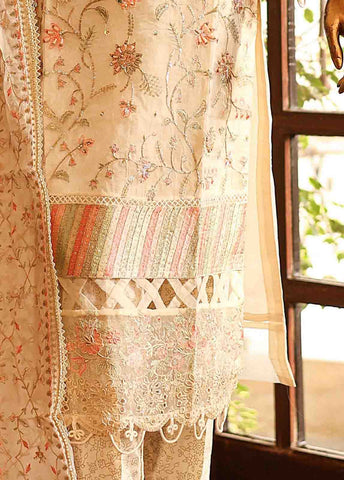 Bin Saeed Fabric - STS-002- 3 Piece Embroidered Organza