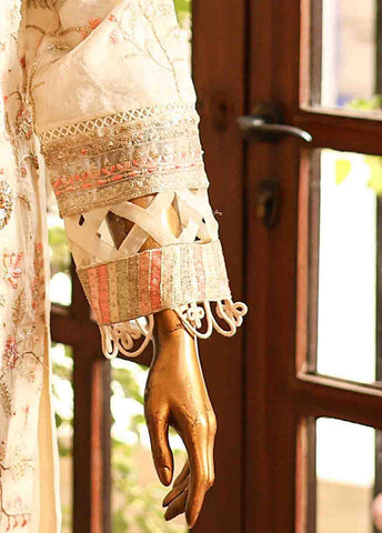 Bin Saeed Fabric - STS-002- 3 Piece Embroidered Organza