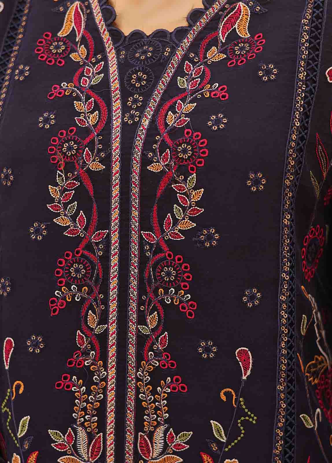 Bin Saeed Fabric - STS-004 E- 3 Piece Embroidered Organza