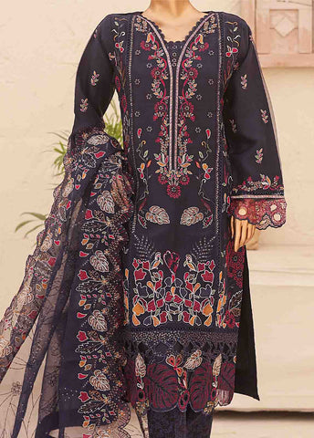 Bin Saeed Fabric - STS-004 E- 3 Piece Embroidered Organza