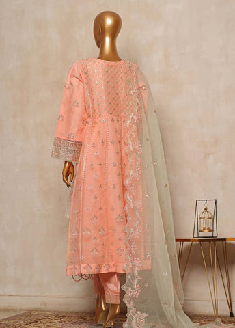 Bin Saeed Fabric - STS-005- 3 Piece Embroidered Organza