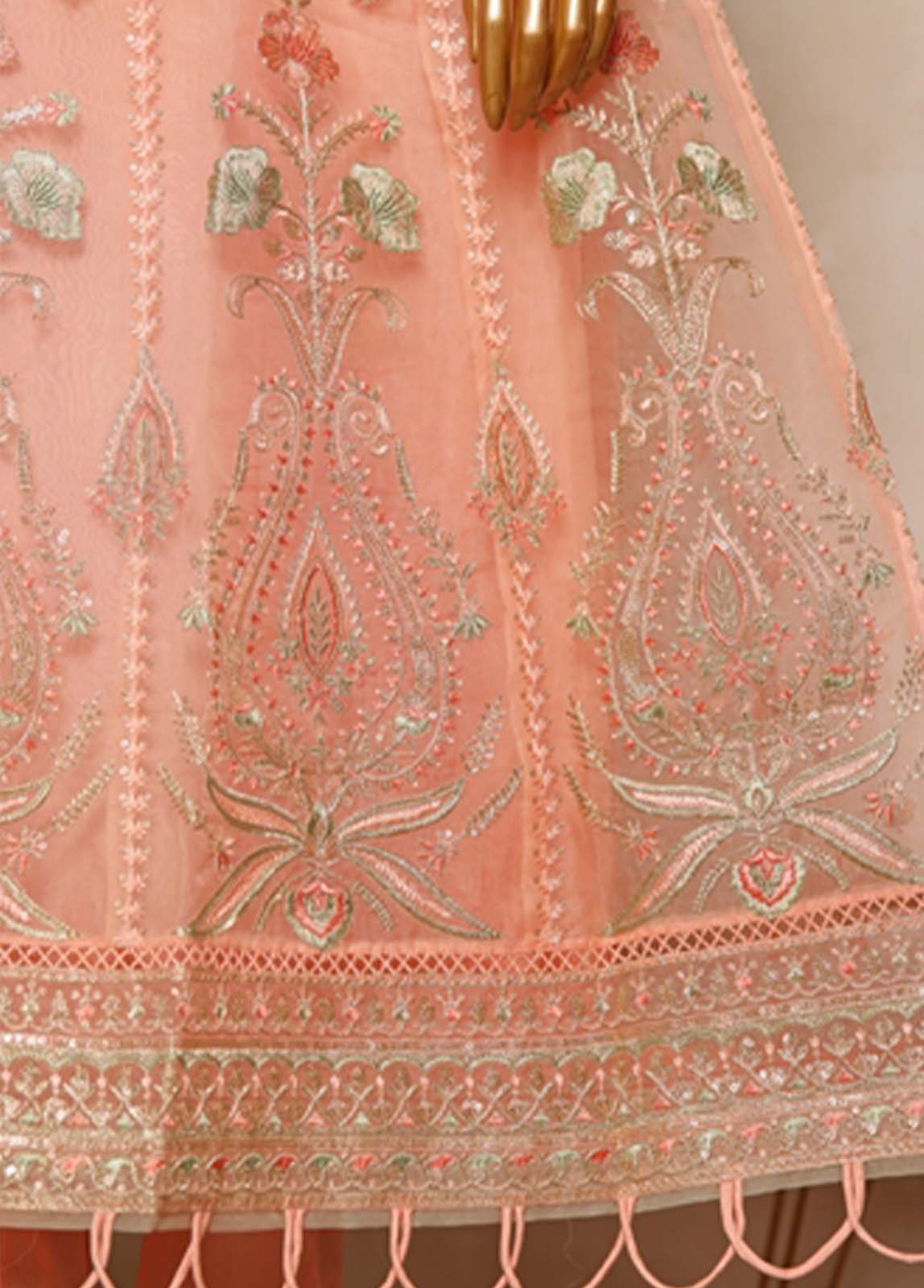 Bin Saeed Fabric - STS-005- 3 Piece Embroidered Organza