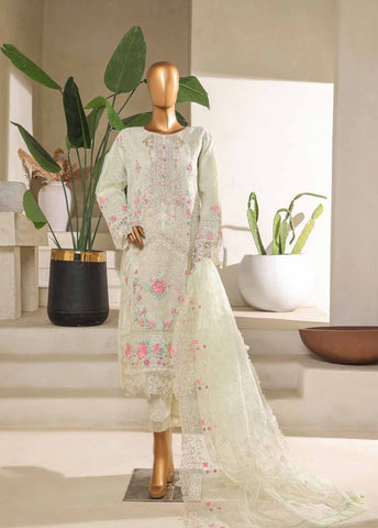 STS-006 U- 3 Piece Organza Stitched Suit