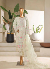 STS-006 U- 3 Piece Organza Stitched Suit