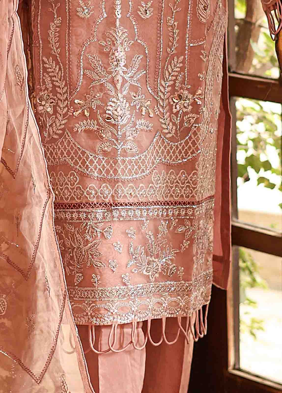 Bin Saeed Fabric - STS-006 - 3 Piece Embroidered Organza