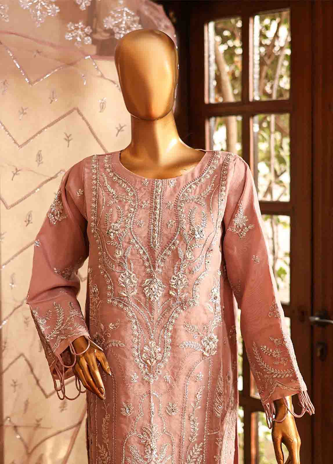Bin Saeed Fabric - STS-006 - 3 Piece Embroidered Organza