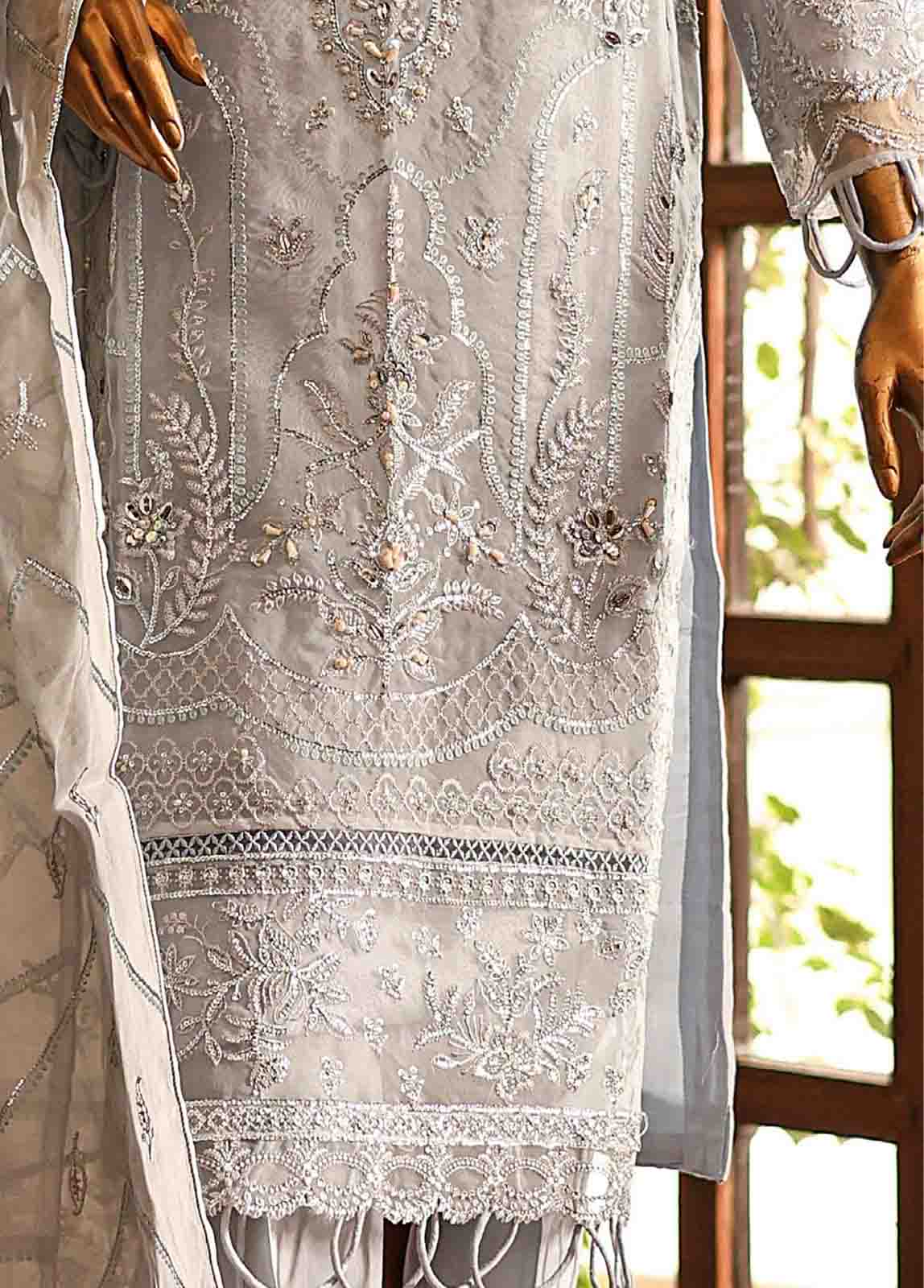 Bin Saeed Fabric - STS-006 A- 3 Piece Embroidered Organza