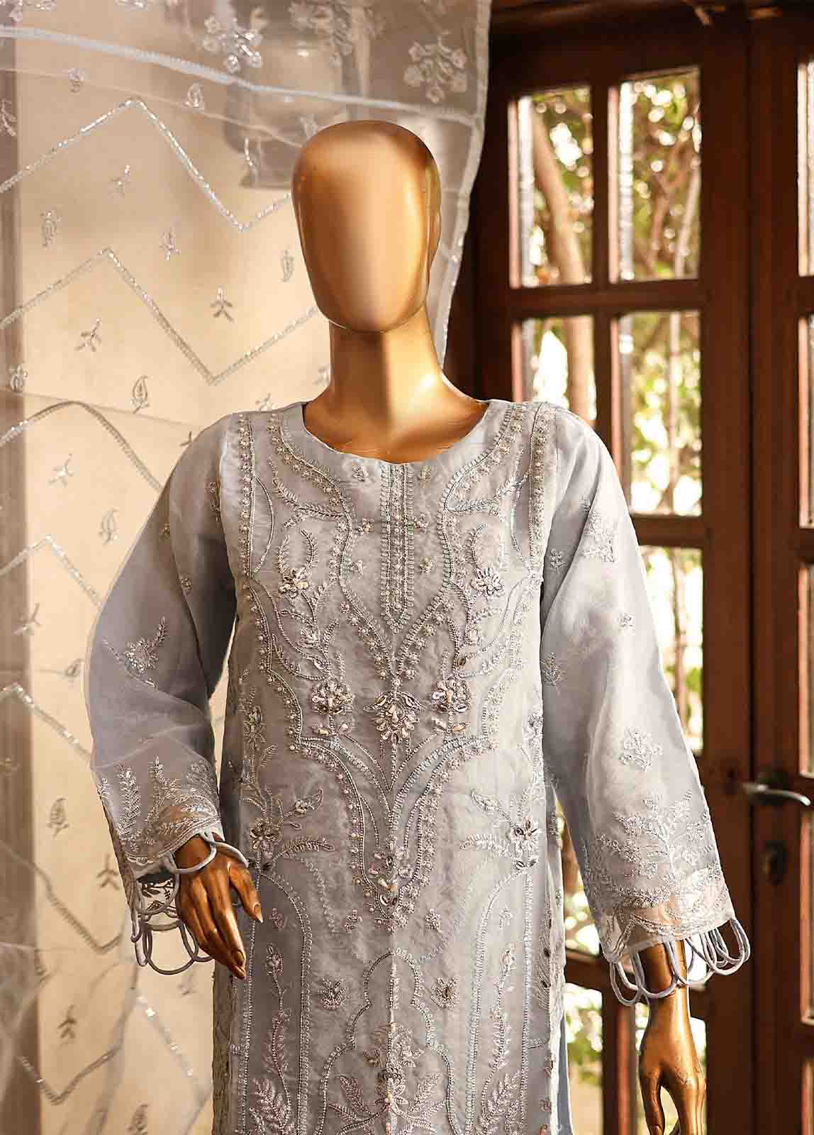 Bin Saeed Fabric - STS-006 A- 3 Piece Embroidered Organza
