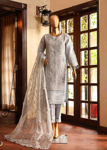 Bin Saeed Fabric - STS-006 A- 3 Piece Embroidered Organza