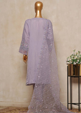 Bin Saeed Fabric - STS-008- 3 Piece Embroidered Organza