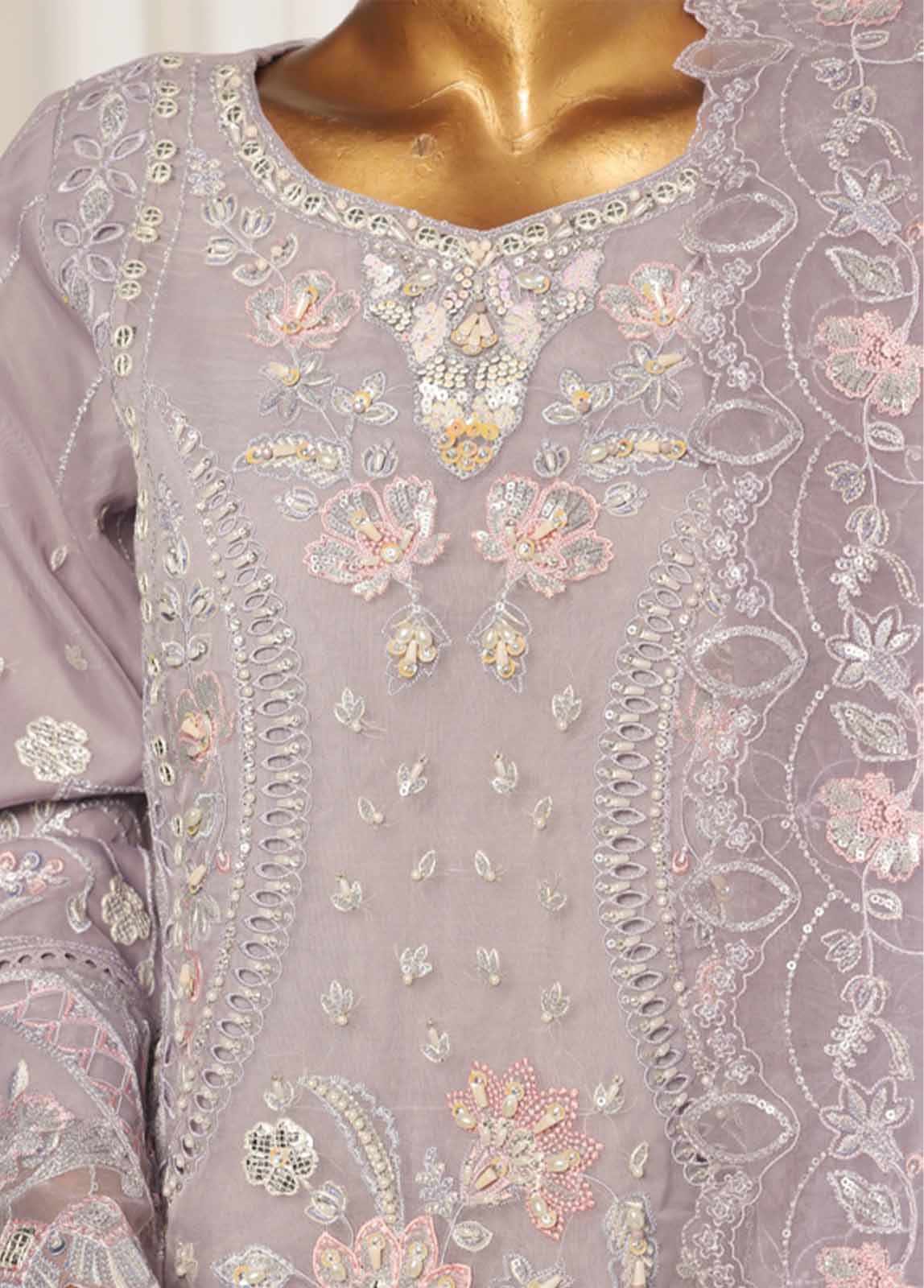 Bin Saeed Fabric - STS-009- 3 Piece Chiffon Stitched Suit