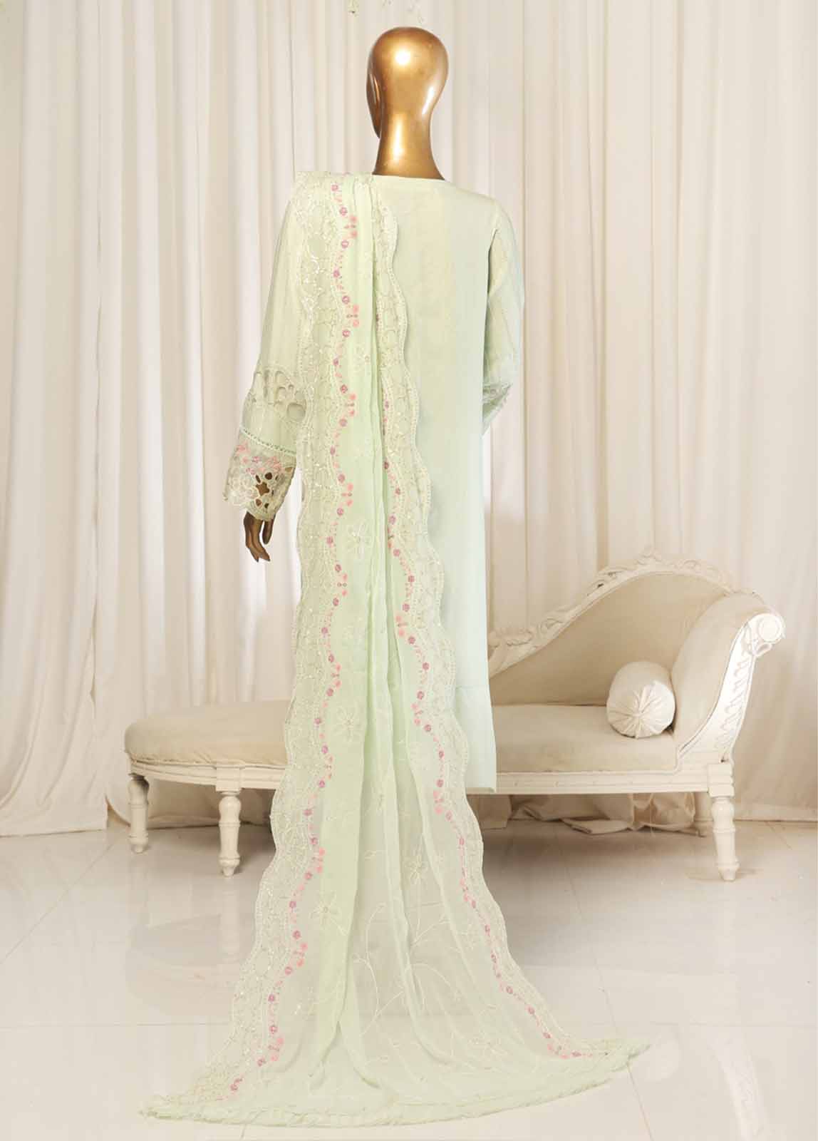 Bin Saeed Fabric - STSC-015- 3 Piece Chiffon Stitched Suit