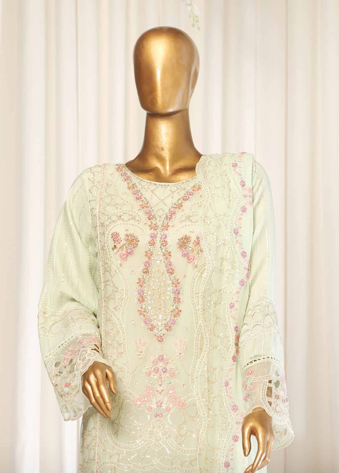 Bin Saeed Fabric - STSC-015- 3 Piece Chiffon Stitched Suit