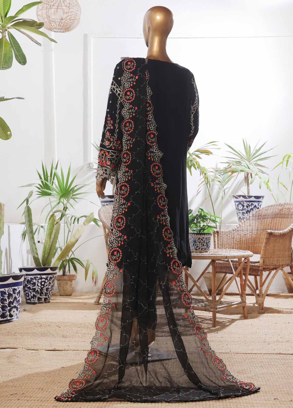 Bin Saeed Fabric - STSC-016- 3 Piece Chiffon Stitched Suit
