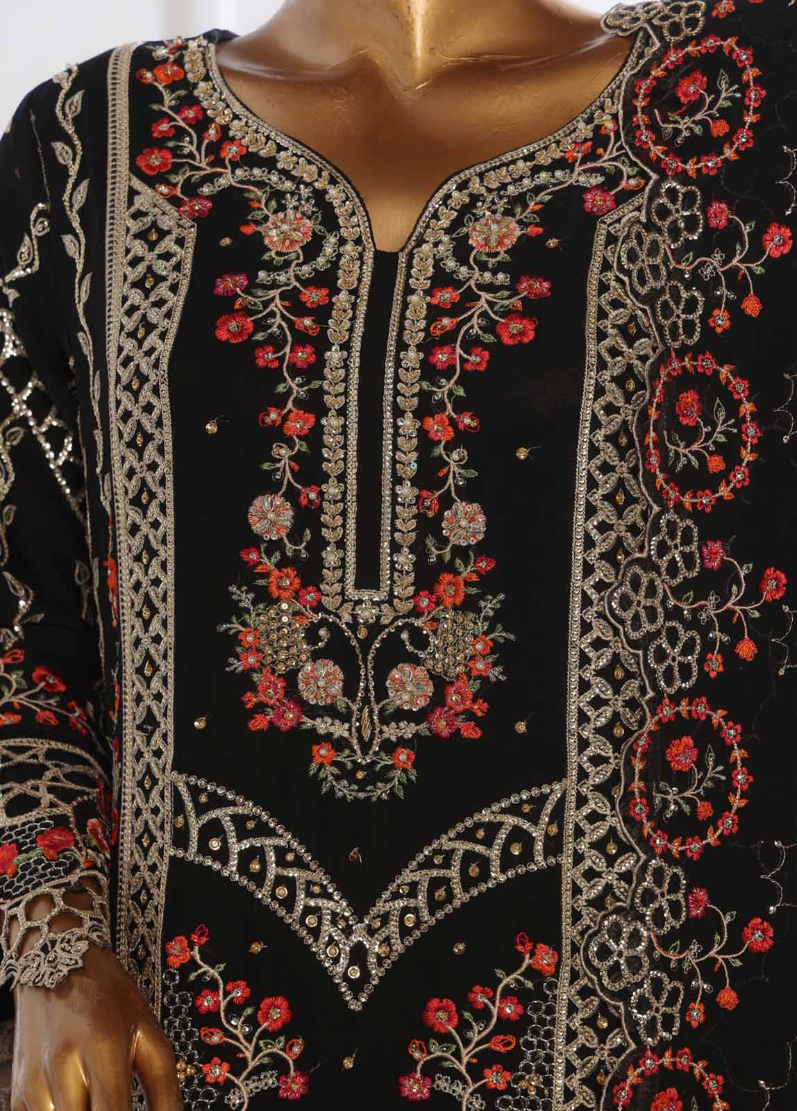 Bin Saeed Fabric - STSC-016- 3 Piece Chiffon Stitched Suit