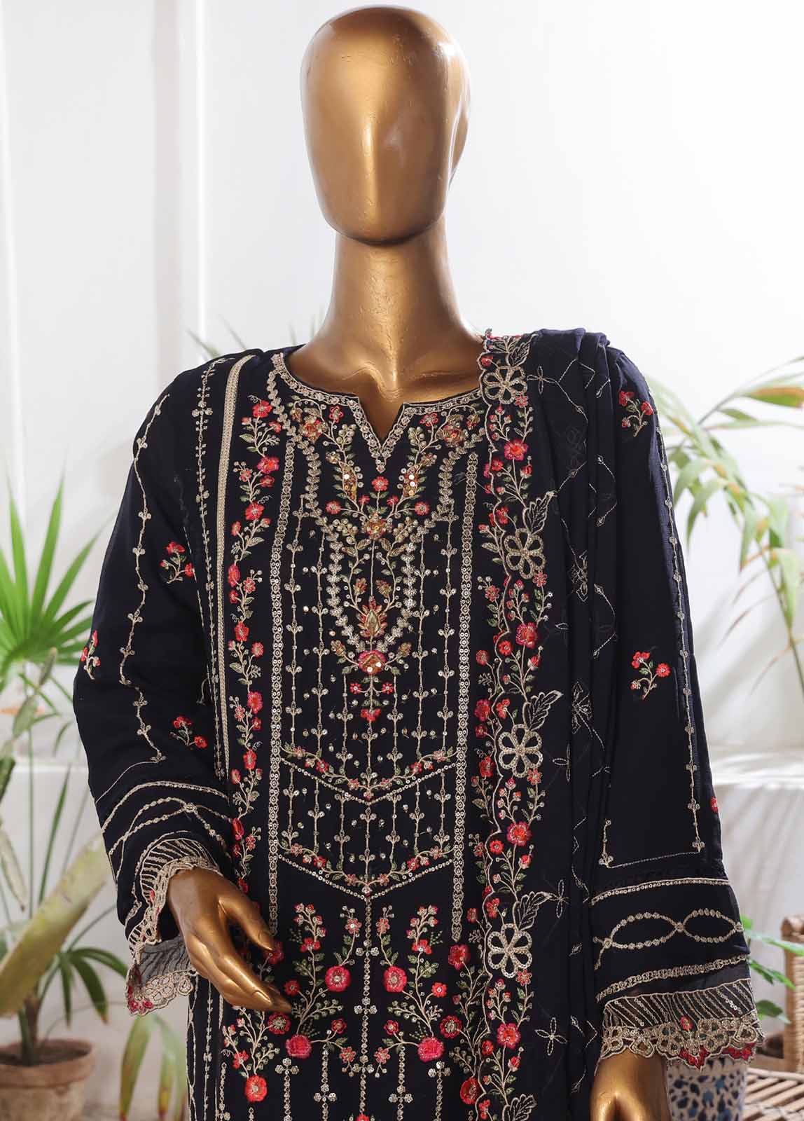 Bin Saeed Fabric - STSC-019- 3 Piece Chiffon Stitched Suit