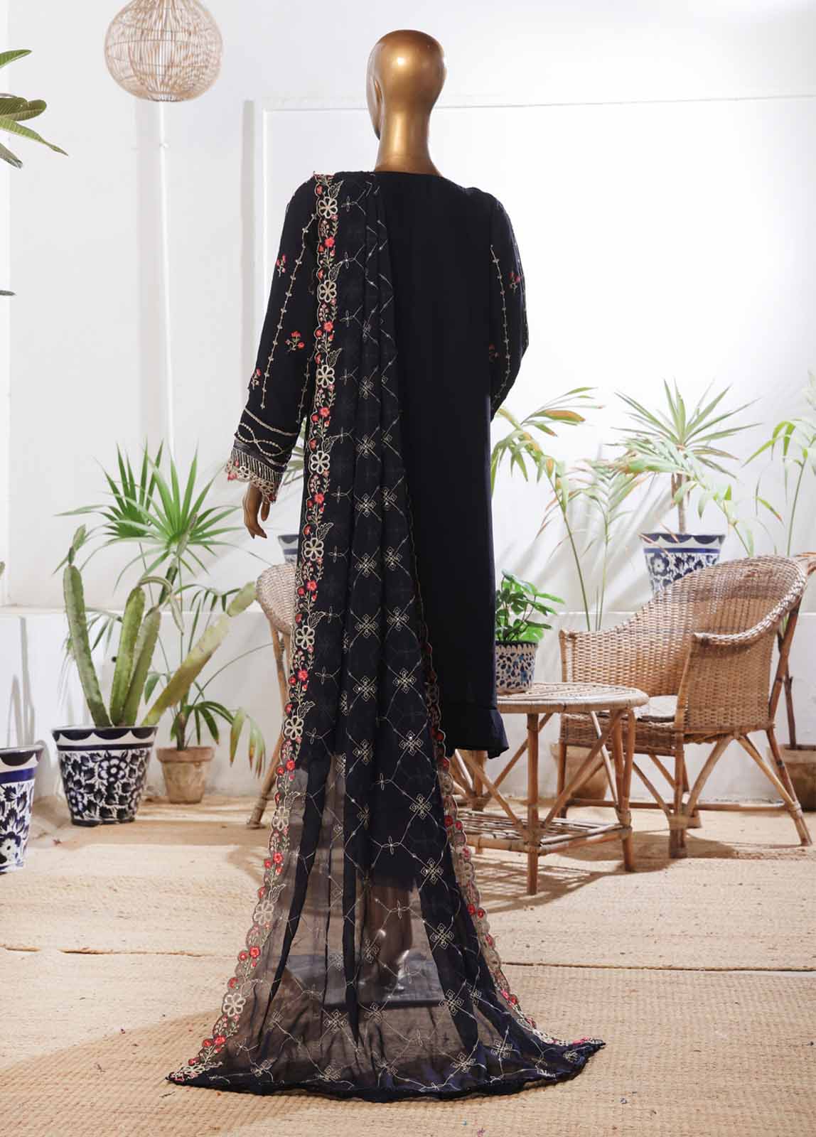 Bin Saeed Fabric - STSC-019- 3 Piece Chiffon Stitched Suit