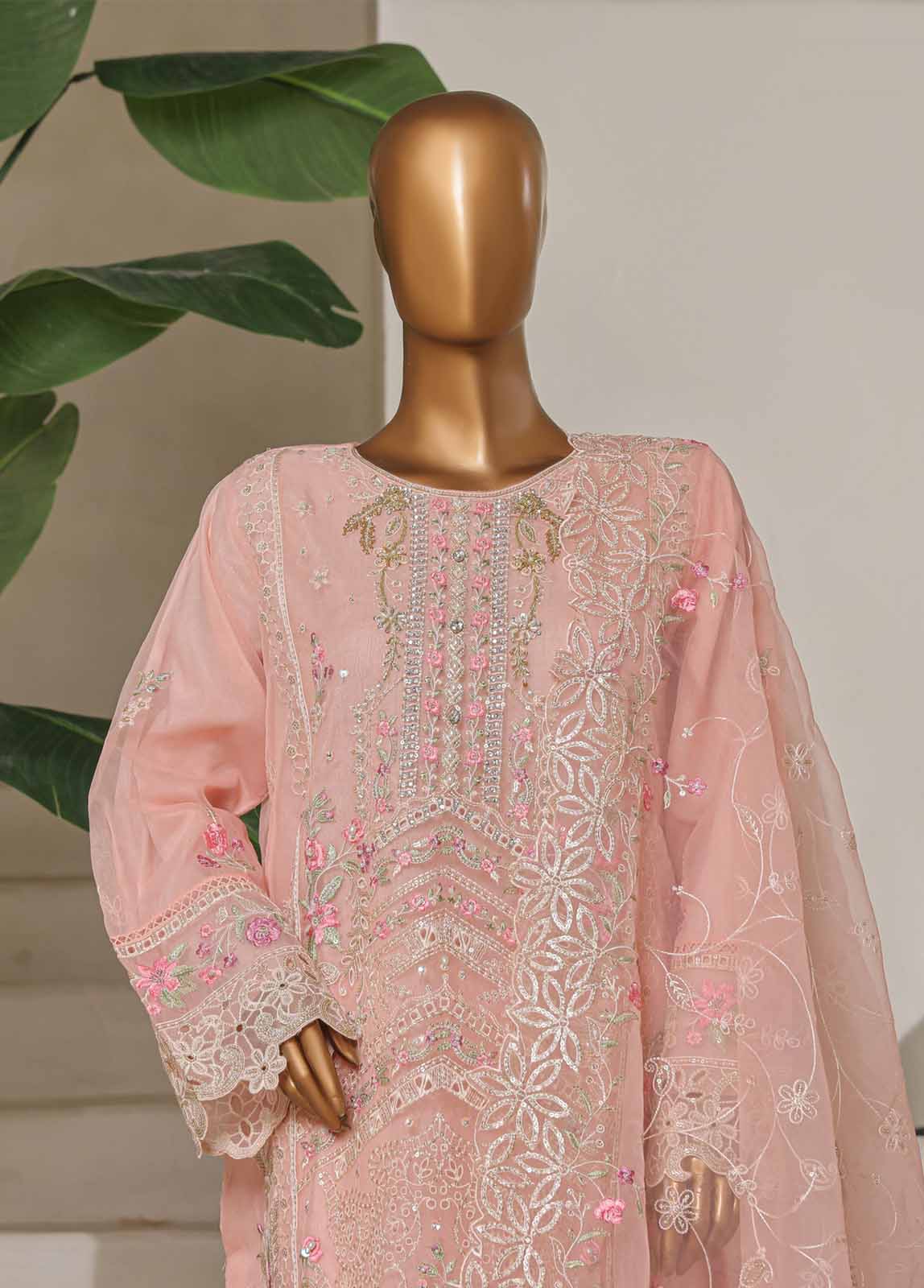 STSC-019 U- 3 Piece Chiffon Stitched Suit