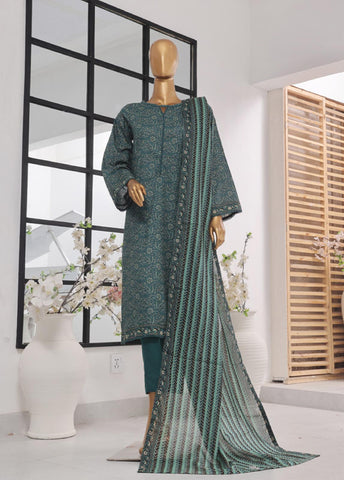 Bin Saeed Fabric - Sm-609- 3 Piece Printed Stitched Suit