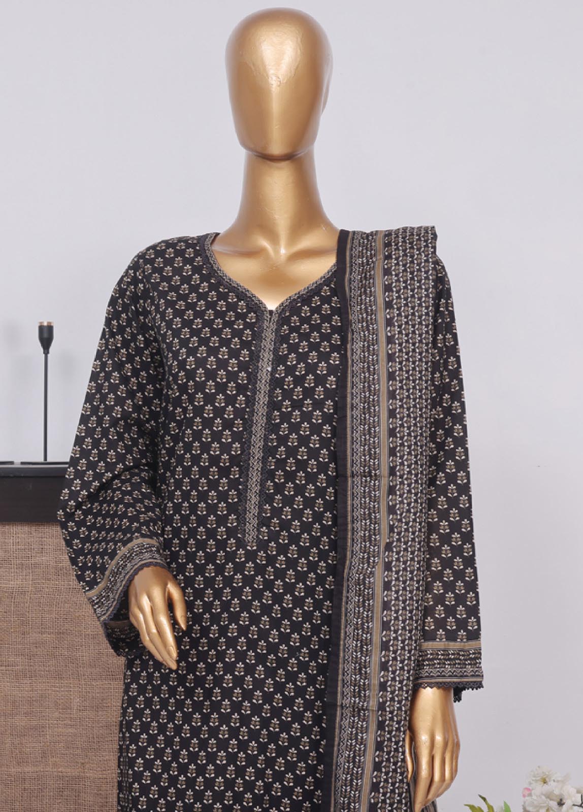 Bin Saeed Fabric - Sm-612- 3 Piece Printed Stitched Suit