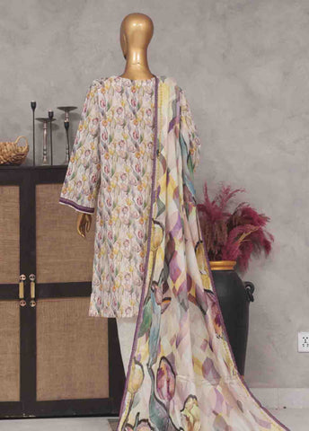 Bin Saeed Fabric - Sm-681- 3 Piece Printed Stitched Suit