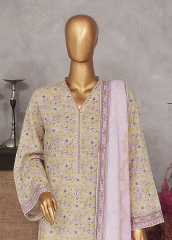 Bin Saeed Fabric - Sm-740- 3 Piece Printed Stitched Suit