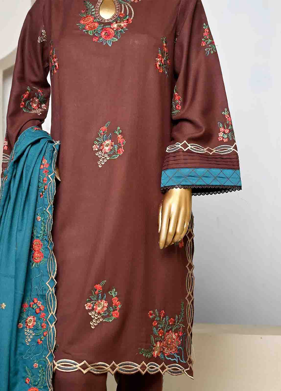 Bin Saeed Fabric - SmB-085-3 Piece Linen Embroidered collection