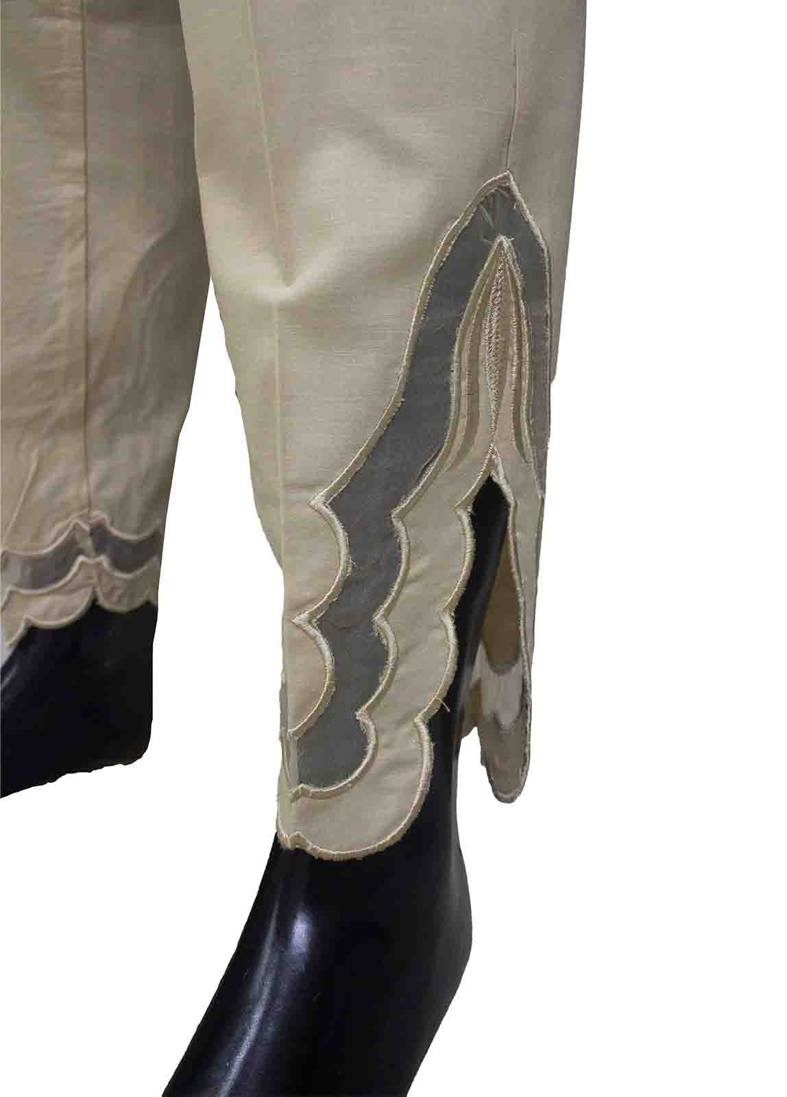 Bin Saeed Fabric - TR-002-Beige Cotton Trouser
