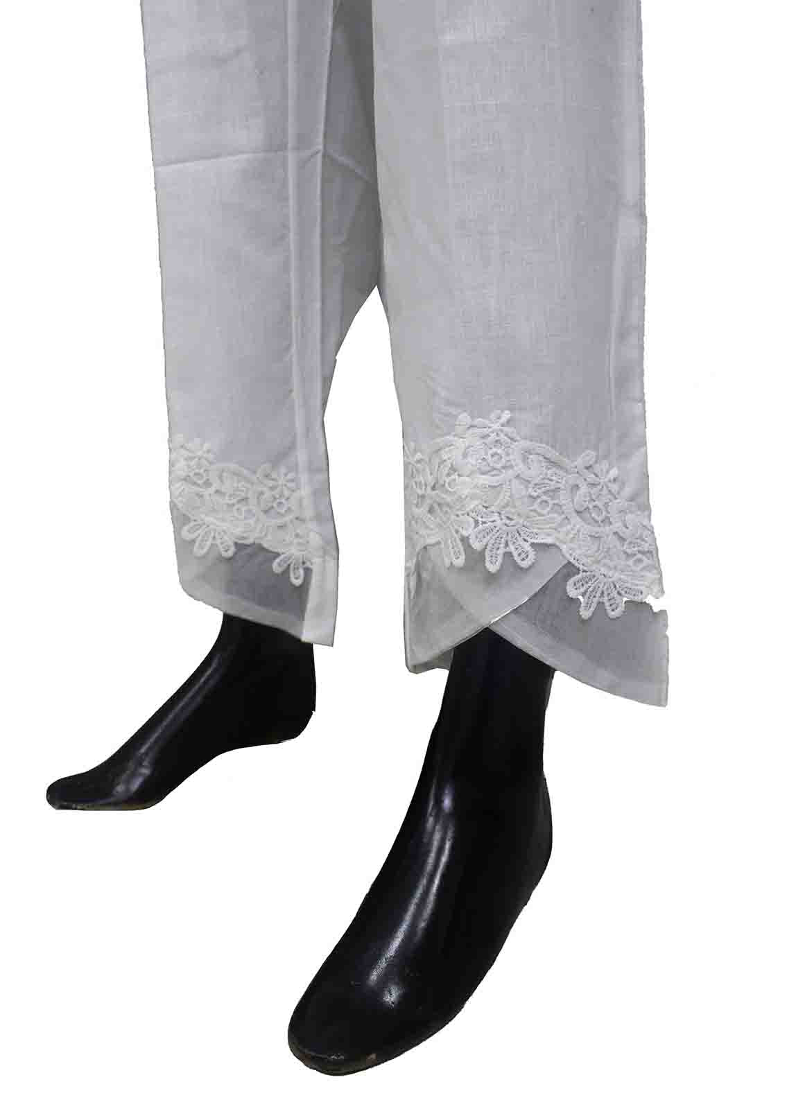 Bin Saeed Fabric - TR-003-White Cotton Trouser