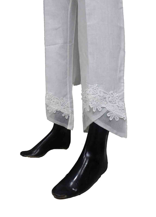 Bin Saeed Fabric - TR-003-White Cotton Trouser