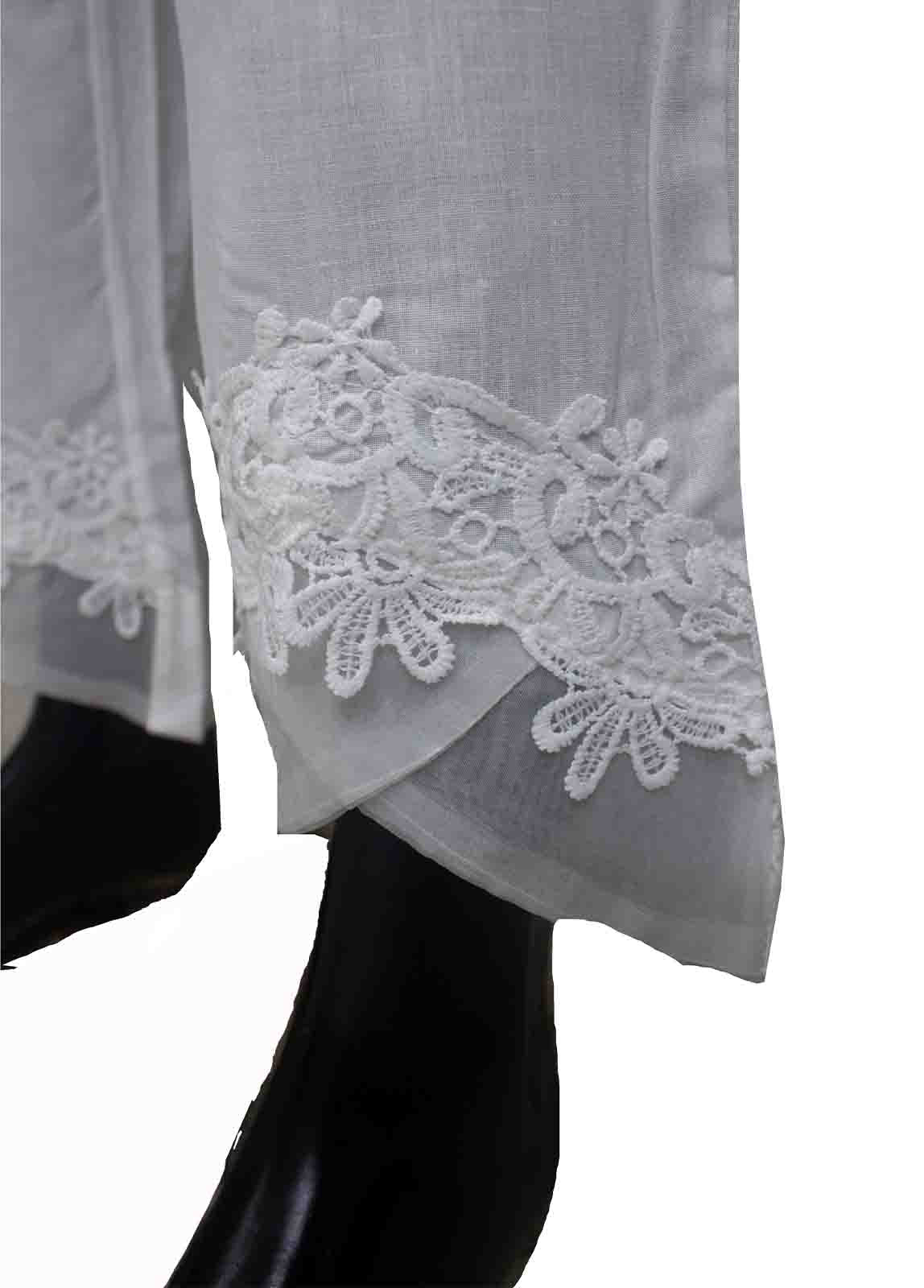 Bin Saeed Fabric - TR-003-White Cotton Trouser