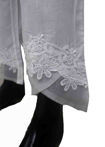 Bin Saeed Fabric - TR-003-White Cotton Trouser