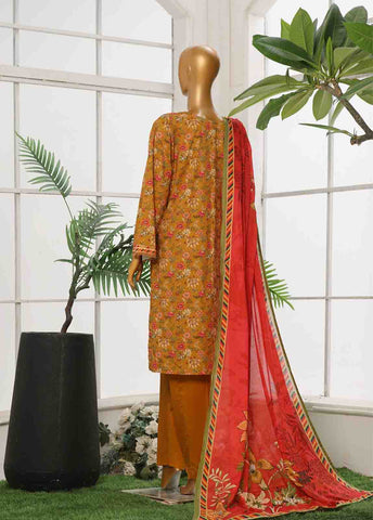 Bin Saeed Fabric - WC-001- 3 Piece Printed Suit