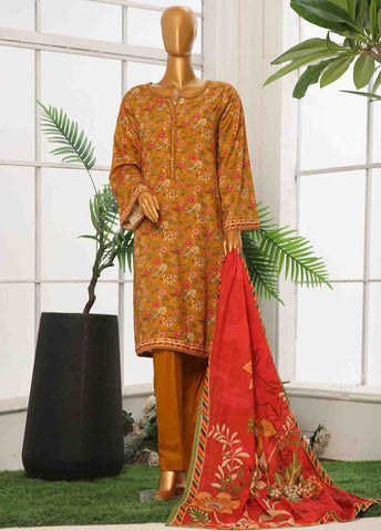 Bin Saeed Fabric - WC-001- 3 Piece Printed Suit