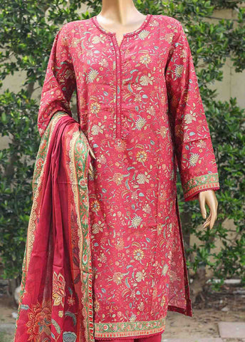 Bin Saeed Fabric - WC-003- 3 Piece Printed Cotton Suit