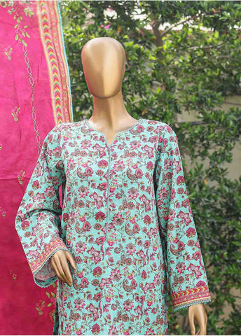 Bin Saeed Fabric - WC-004- 3 Piece Printed Cotton Suit