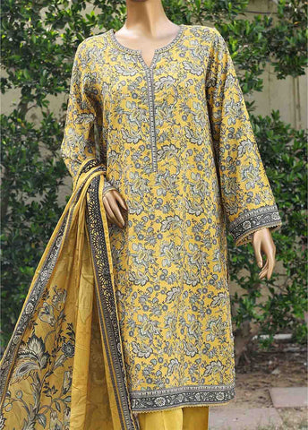 Bin Saeed Fabric - WC-007- 3 Piece Printed Cotton Suit
