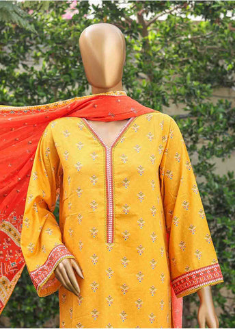 Bin Saeed Fabric - WC-010- 3 Piece Printed Suit