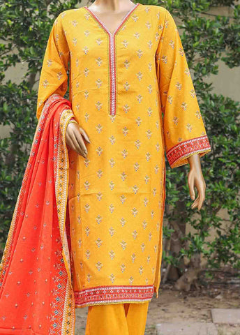 Bin Saeed Fabric - WC-010- 3 Piece Printed Suit