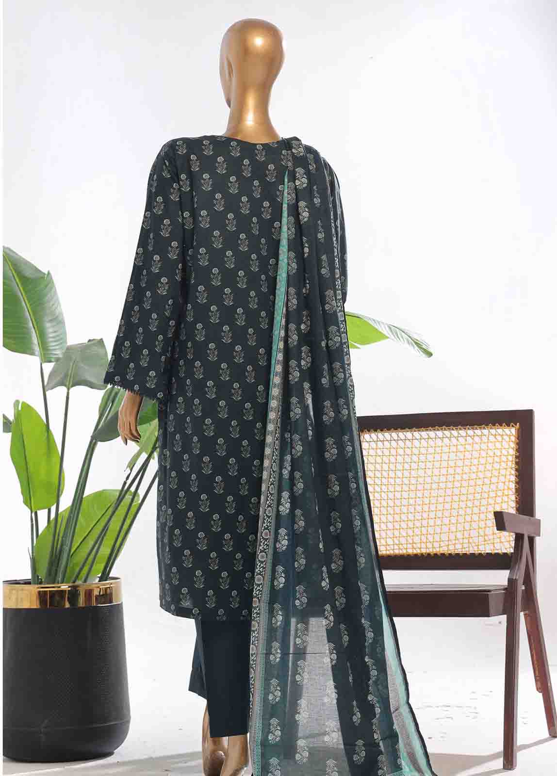 Bin Saeed Fabric - WC-013- 3 Piece Printed Stitched Suit